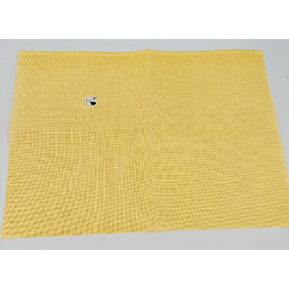 Vintage 18 Ct Lemon Drop Yellow Cross Stitch Aida Cloth Fabric 19" x 13"